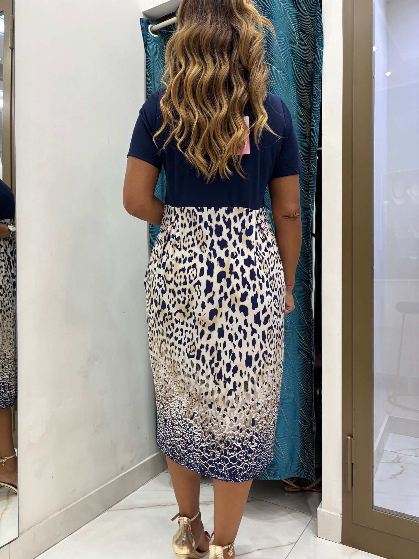 Abito Leopardo - Blu