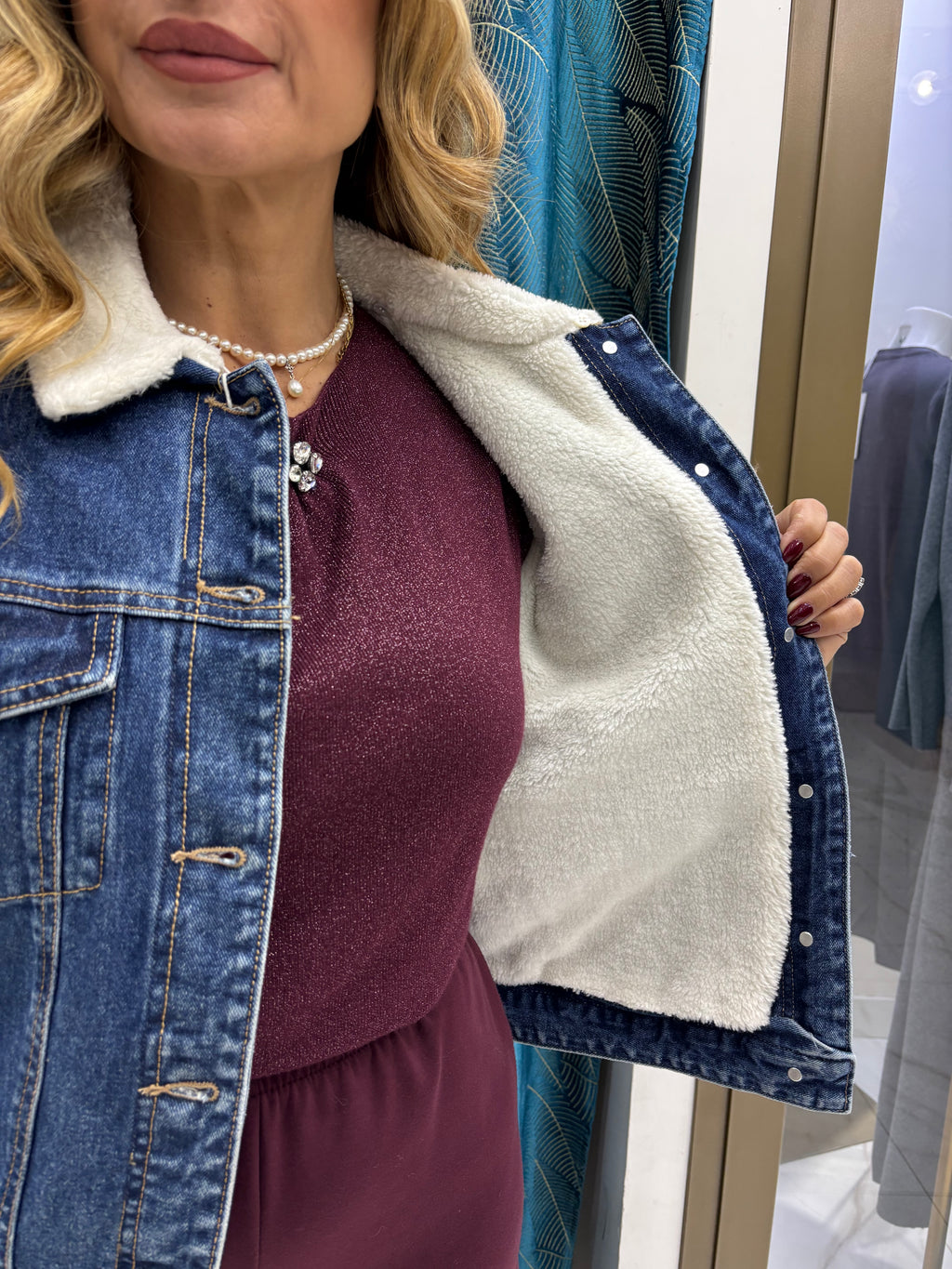 Giacca Denim Imbottita