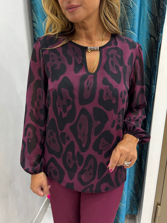 Blusa Maculata - Bordeaux