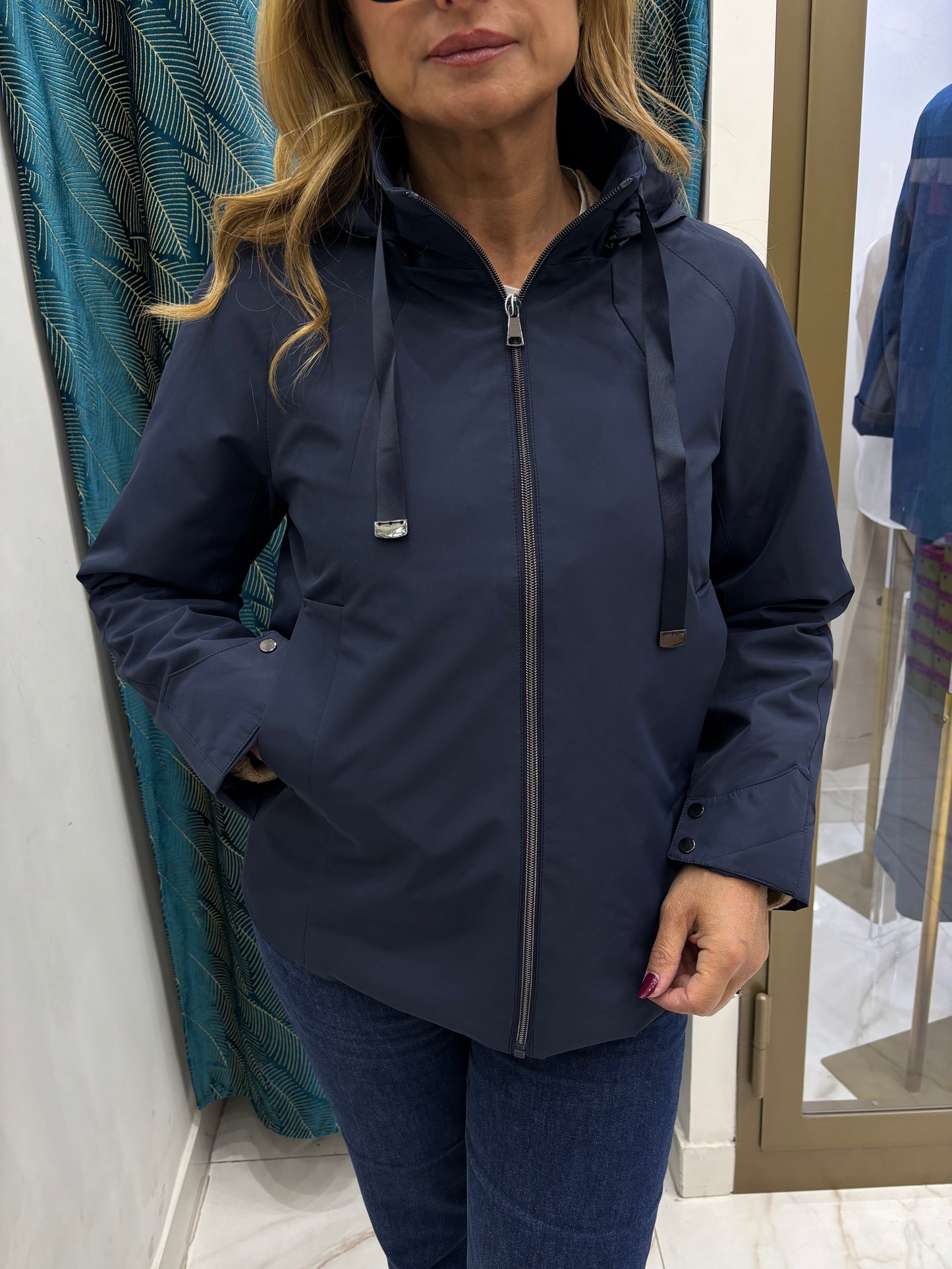 Impermeabile Bottoncini - Blu Navy