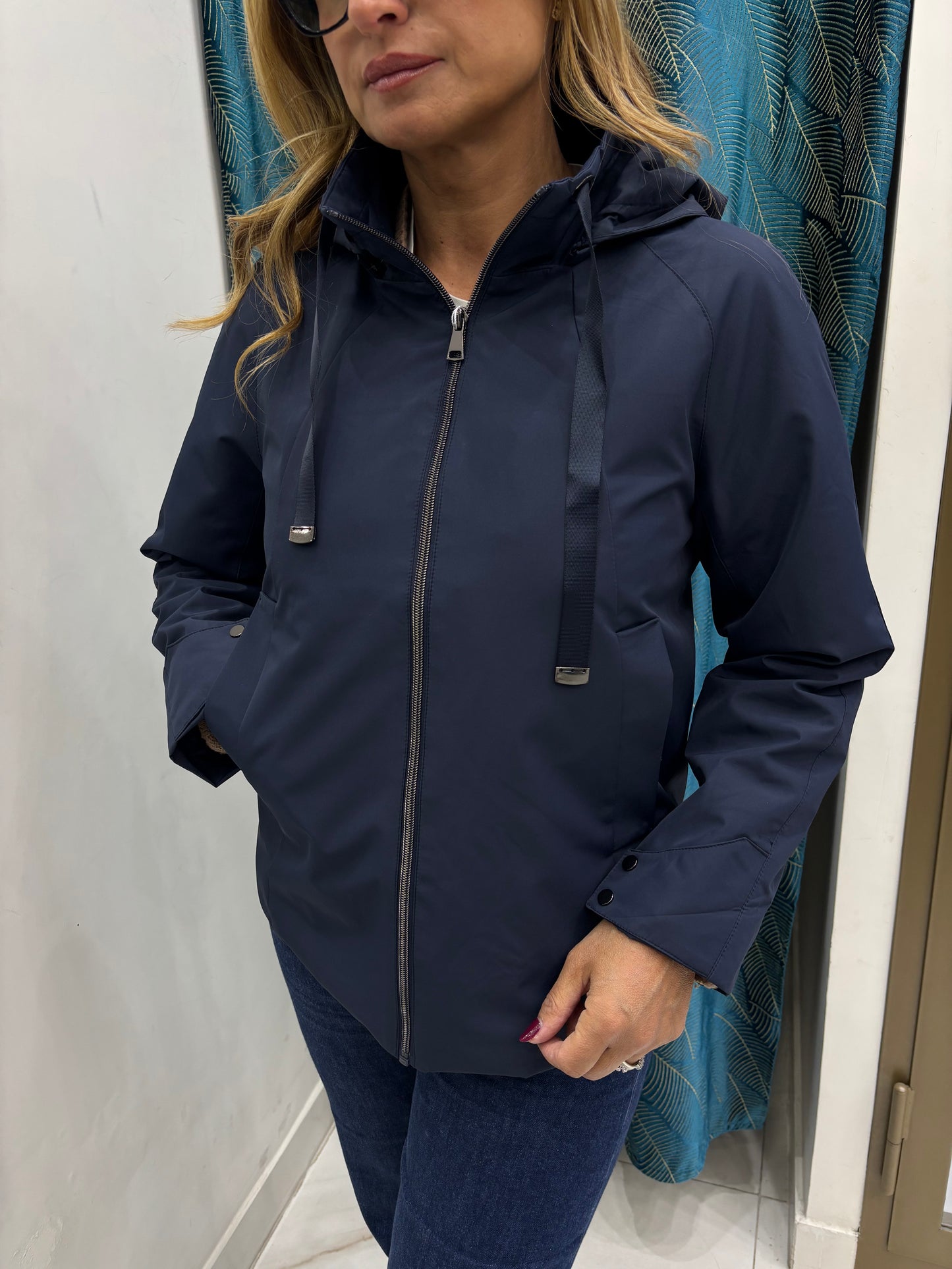 Impermeabile Bottoncini - Blu Navy