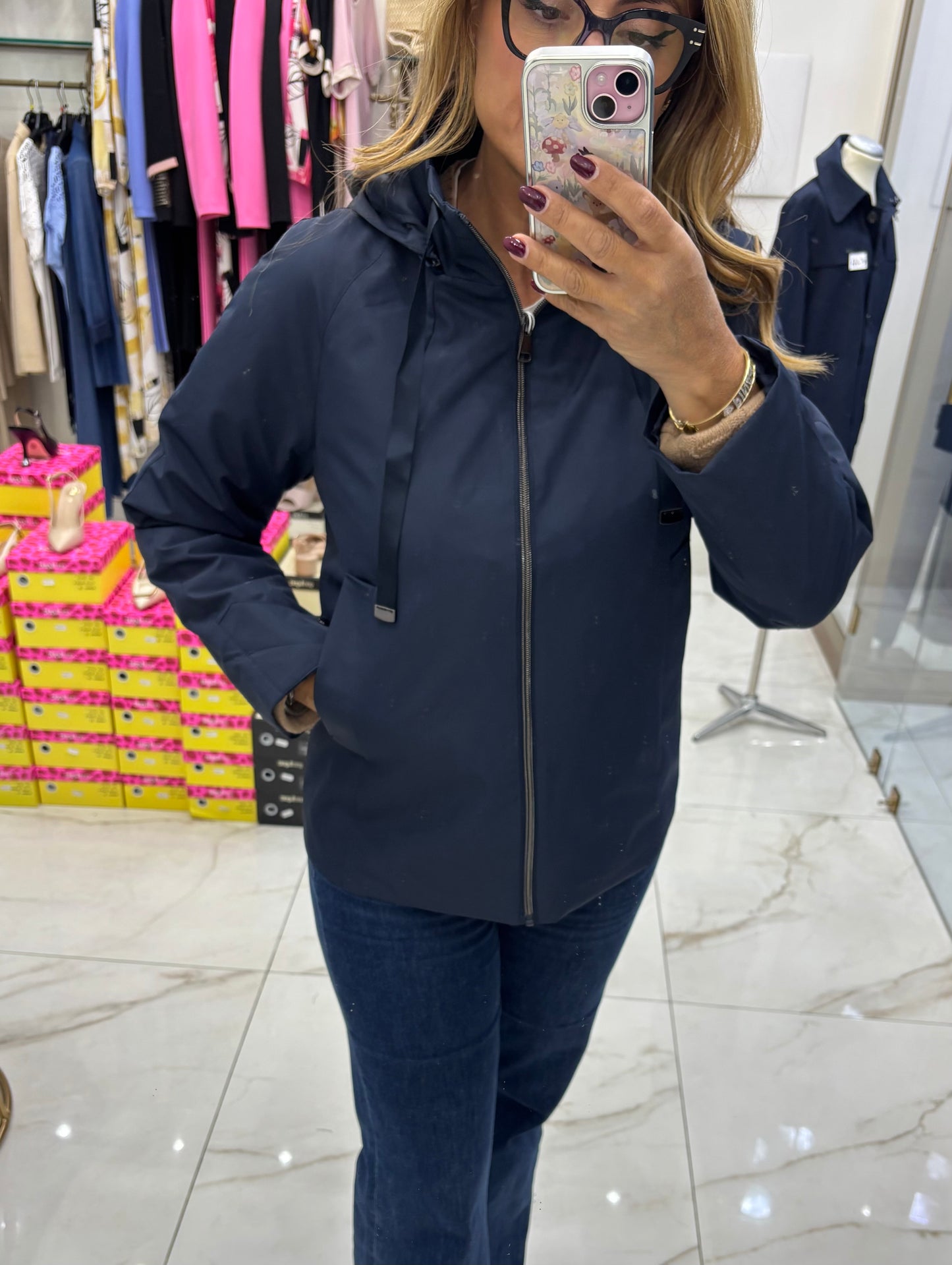 Impermeabile Bottoncini - Blu Navy