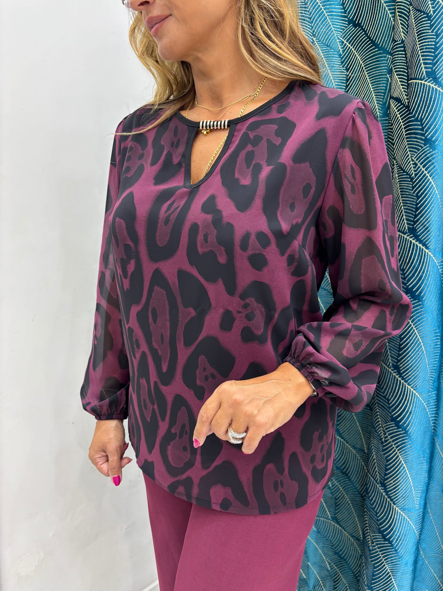 Blusa Maculata - Bordeaux