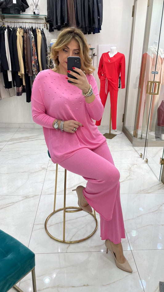 Coordinato Filo Pois - Rosa